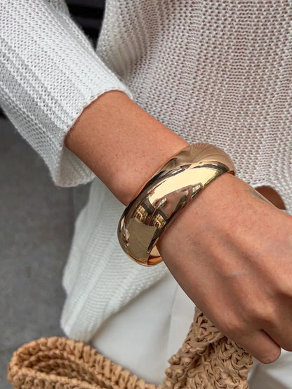 Bold Resin and Metal Cuff Bangles