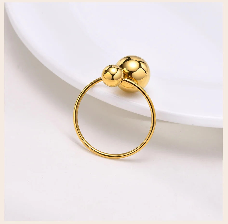 Minimalist Double Ball Statement Ring