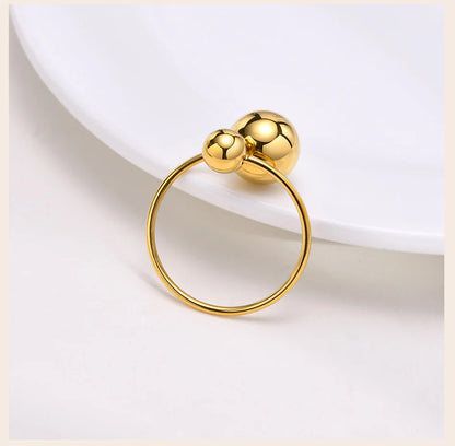 Minimalist Double Ball Statement Ring