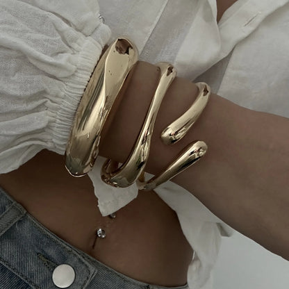 Bold Sliver Geometric Cuff Bangles