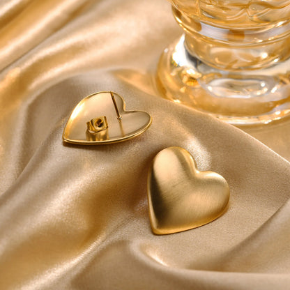 Big Heart Stud Earrings
