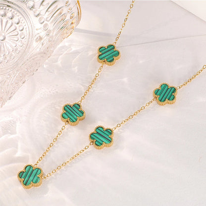Five-Petal Double-Sided Pendant Necklace