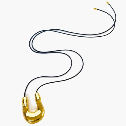 Oversized Horseshoe Pendant Necklace