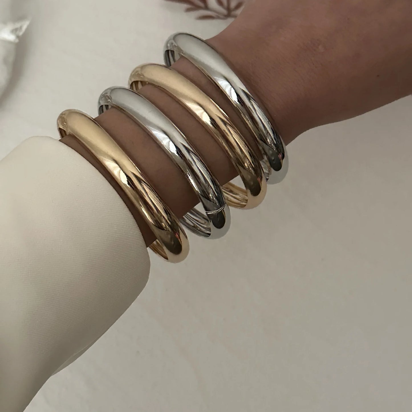 Minimalist Stacked Cuff Bangle Set