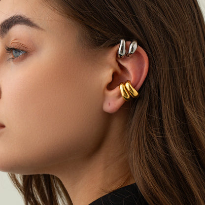 Triple-Layered Ear Cuff – Elegant Minimalist Clip-On