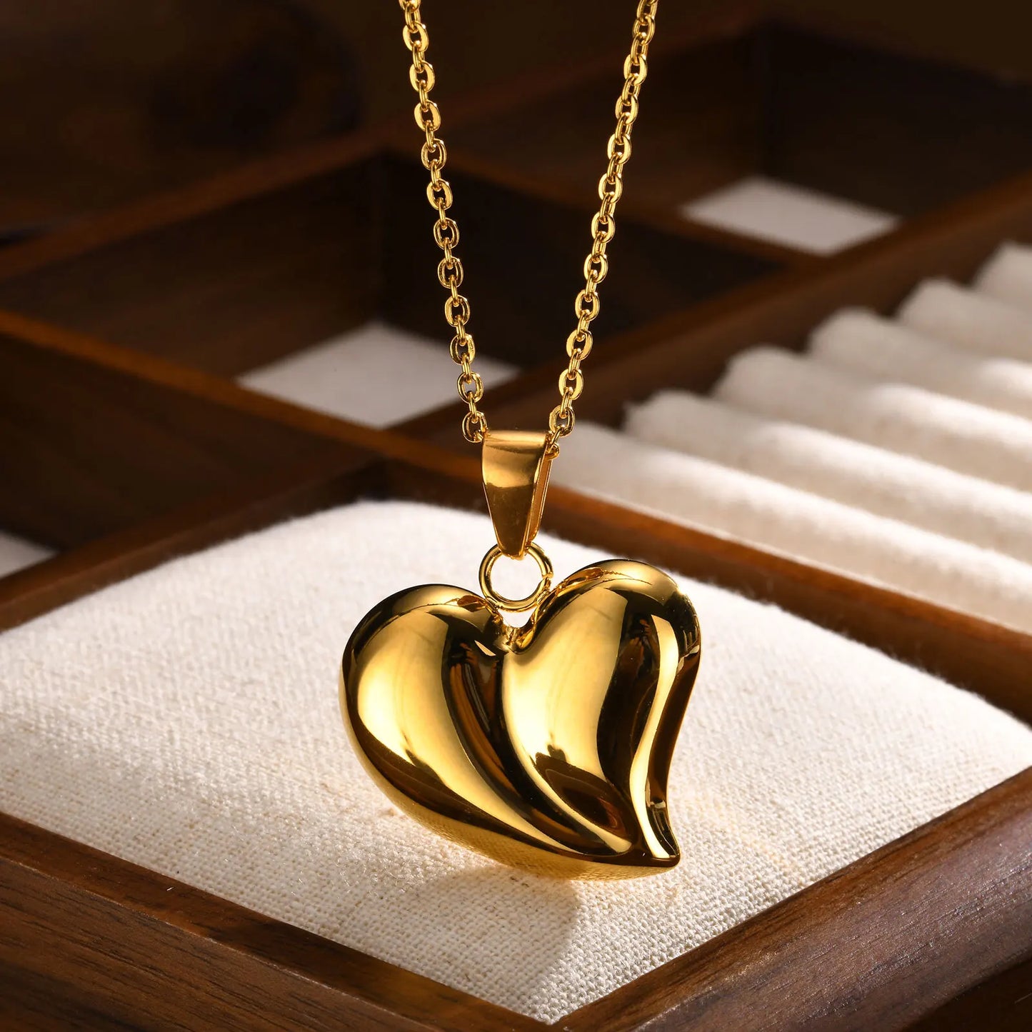 Puffy Heart Pendant Necklace