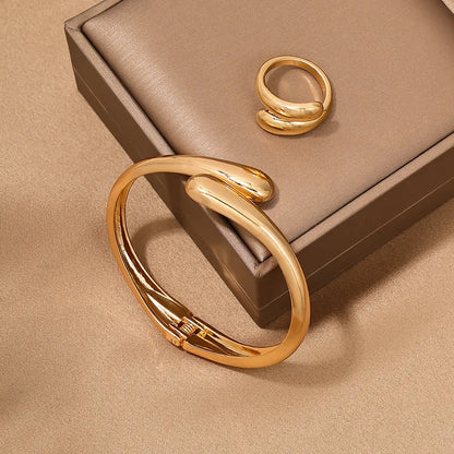 Bold Geometric Necklace & Bangle Set