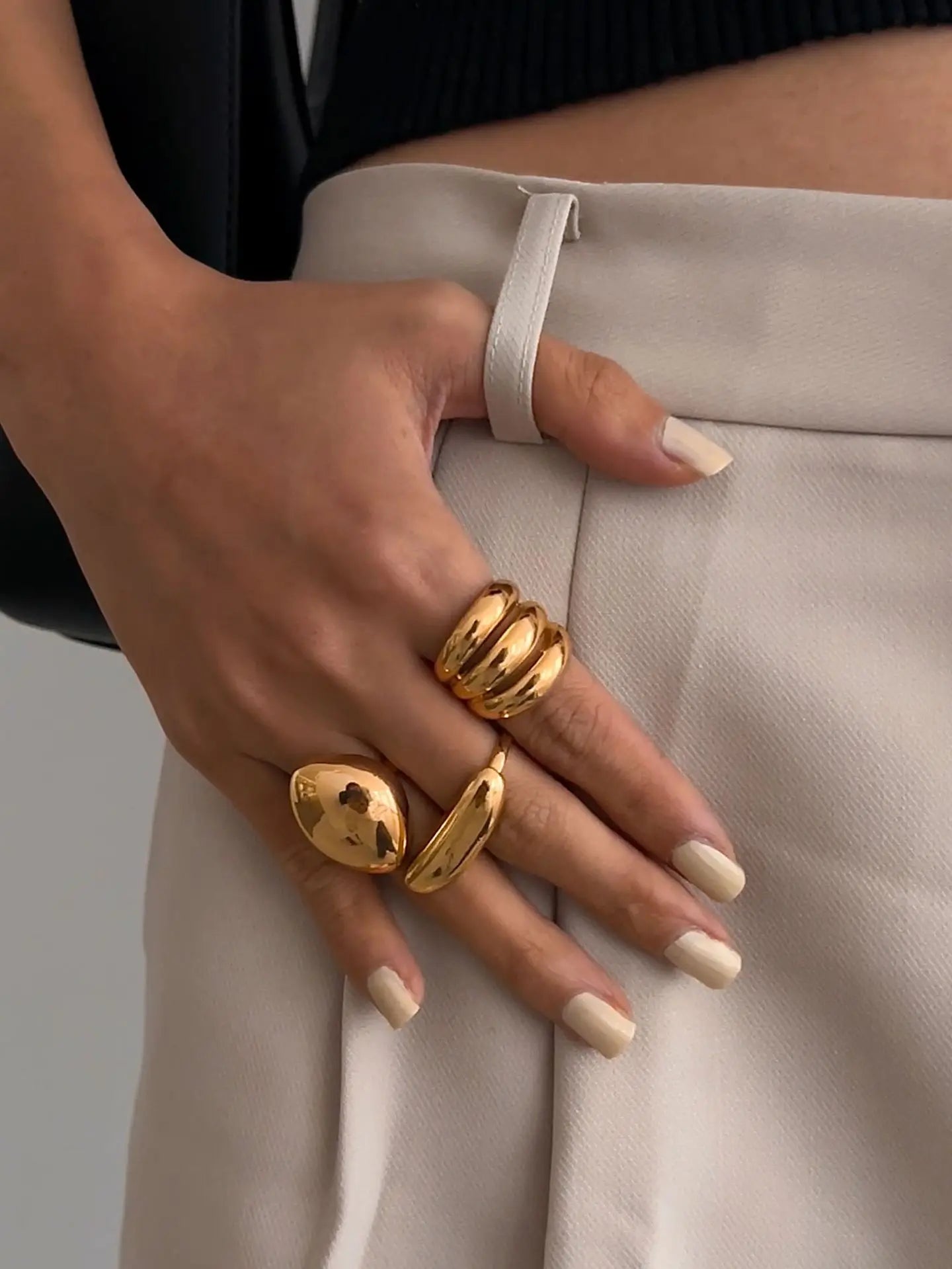Gold & Silver Plated Geometric Ring Set
