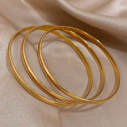 Glossy Stackable Bangle Bracelet Set