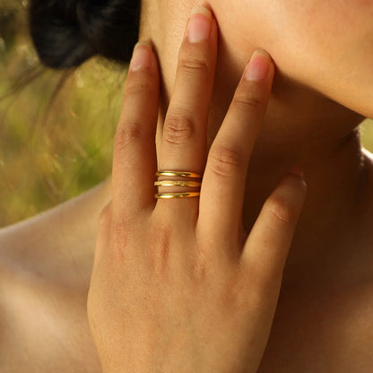 3 Stackable Thin Bague Finger Rings