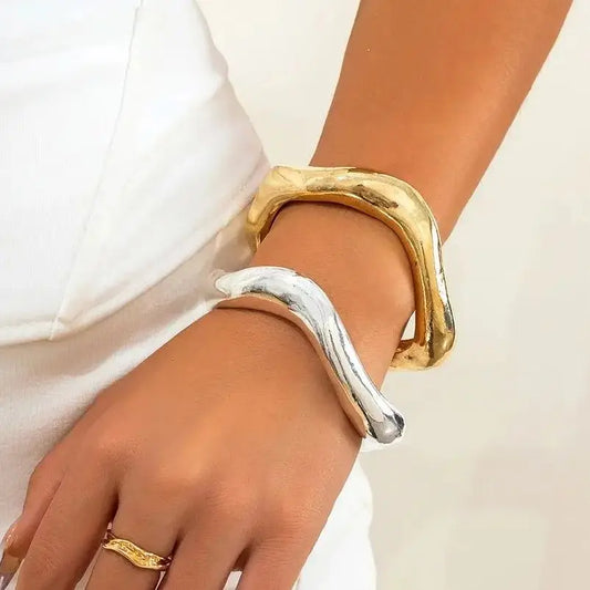 Bold Sculptural Open Cuff Bangle