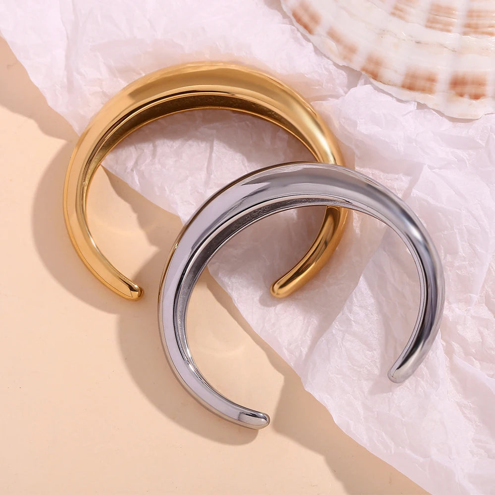 Minimalist Smooth Open Cuff Bracelet