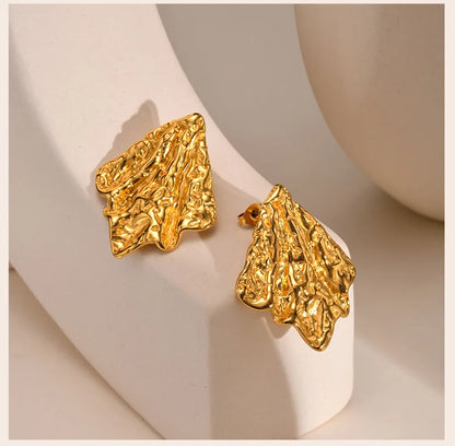 Chunky Hammered Stud Earrings