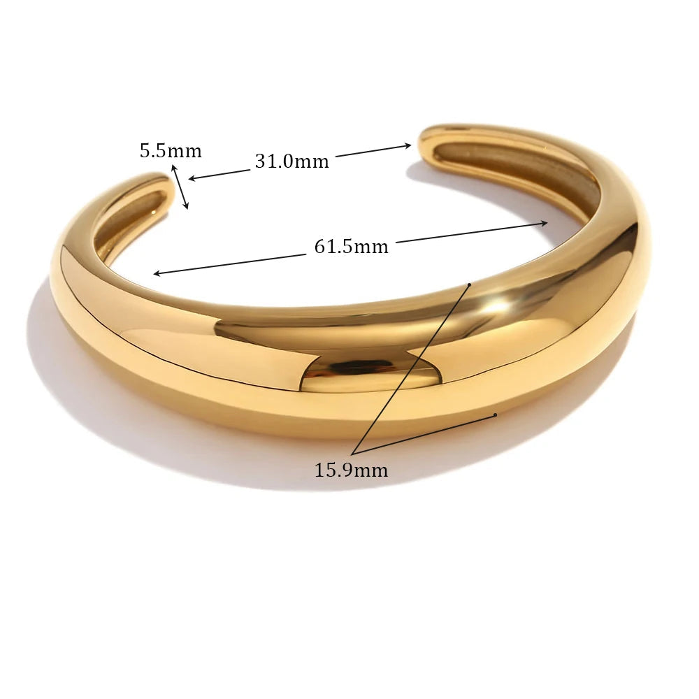 Minimalist Smooth Open Cuff Bracelet