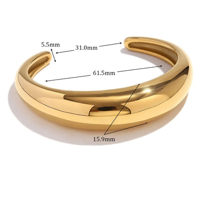 Minimalist Smooth Open Cuff Bracelet