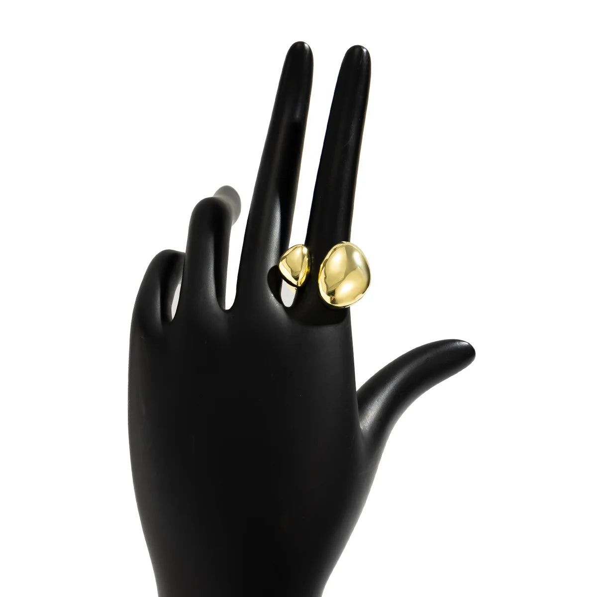 Bold Geometric Water Drop Open Ring