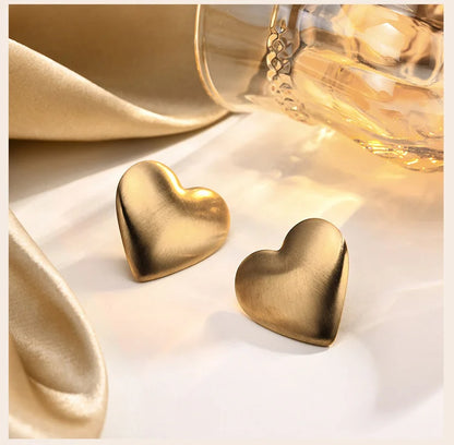 Big Heart Stud Earrings