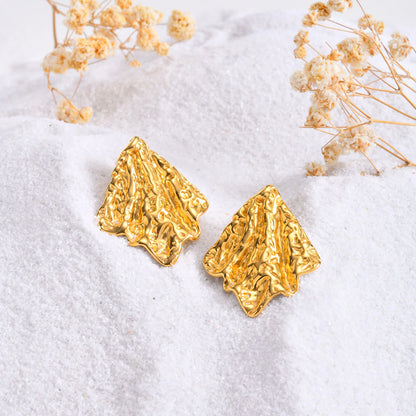 Chunky Hammered Stud Earrings