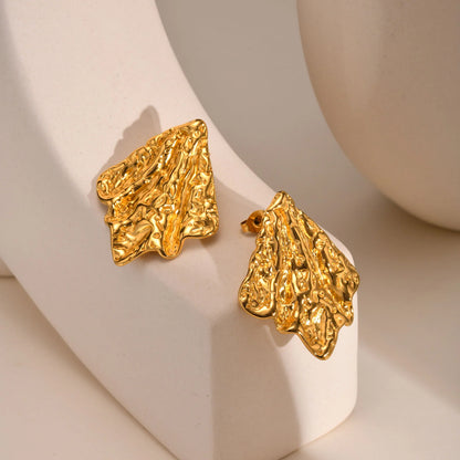 Chunky Hammered Stud Earrings