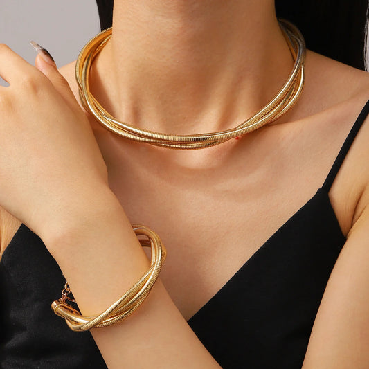 Exaggerated Snake Chain Jewelry Set