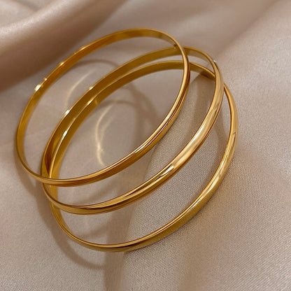 Glossy Stackable Bangle Bracelet Set