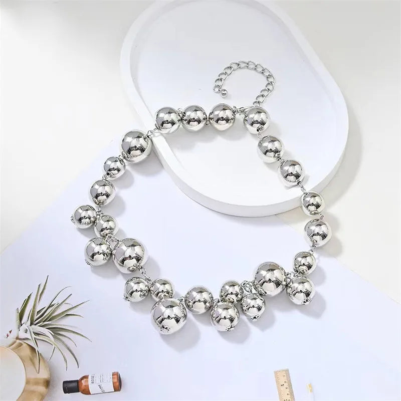 Elegant Pearl Bead Choker Necklace