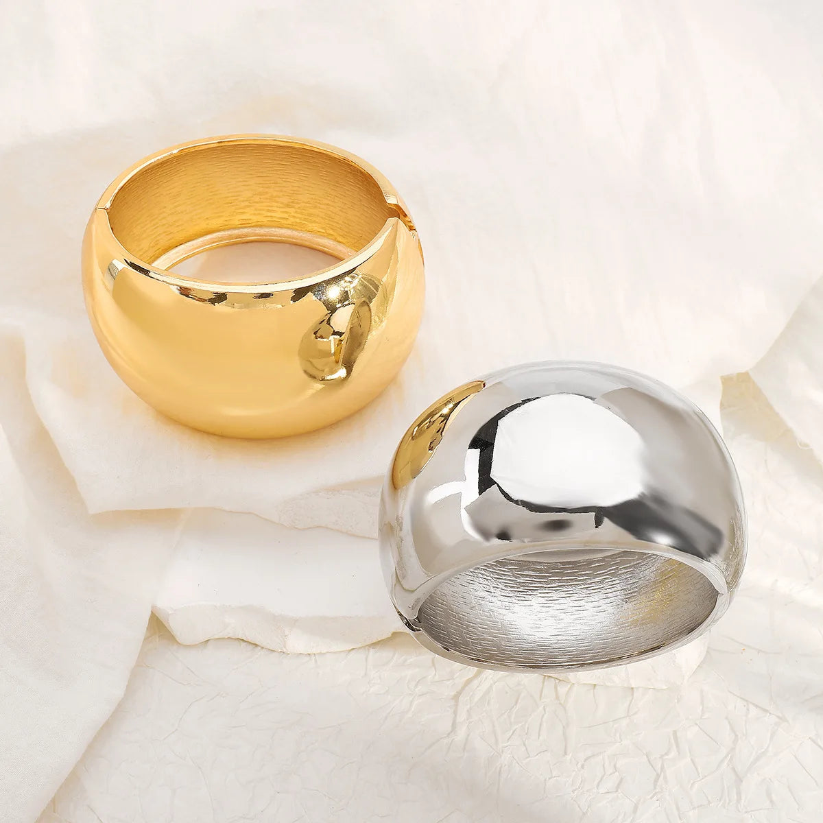 Minimalist Wide Metal Cuff Bangle