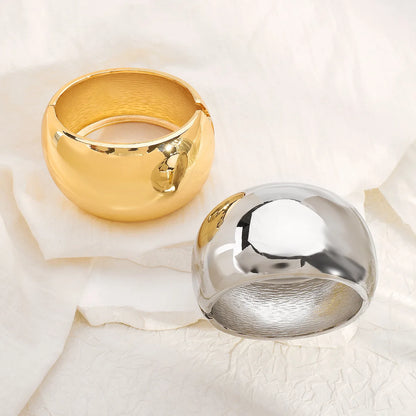 Minimalist Wide Metal Cuff Bangle