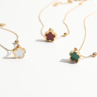 Elegant Five-Leaf Clover Necklace