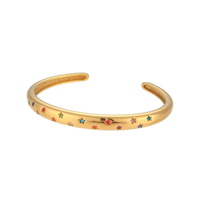 Star-Embellished Open Cuff Bracelet