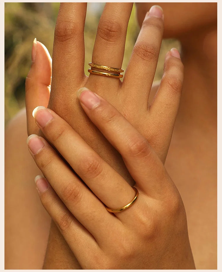 3 Stackable Thin Bague Finger Rings