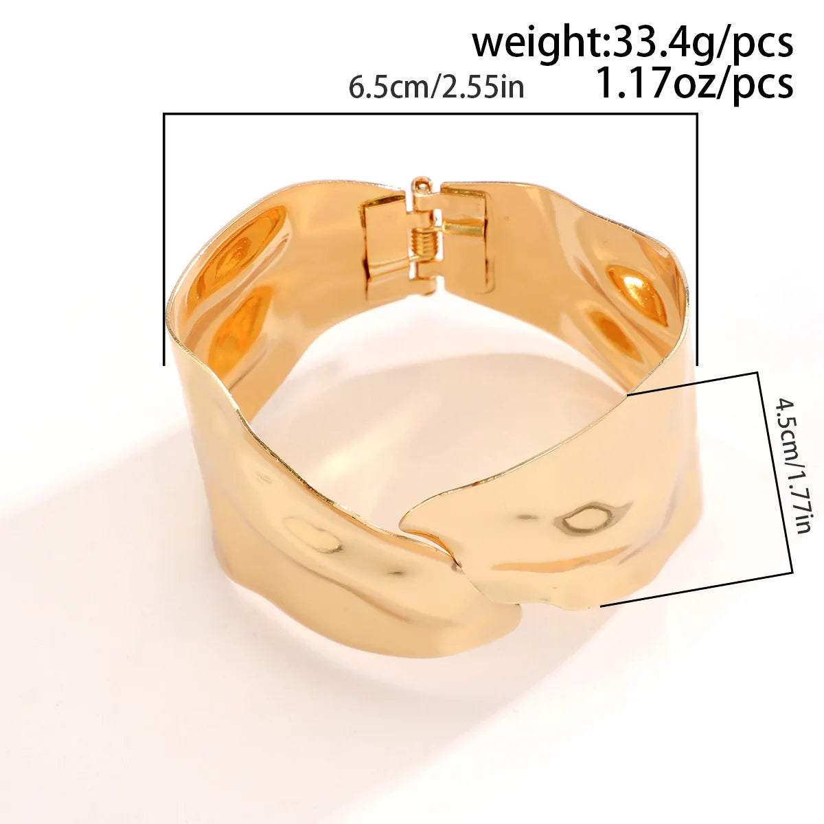 Statement Wide Cuff Bracelet with Leaf Cutout