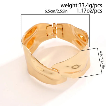 Statement Wide Cuff Bracelet with Leaf Cutout