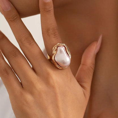 Baroque Irregular Pearl Ring Set