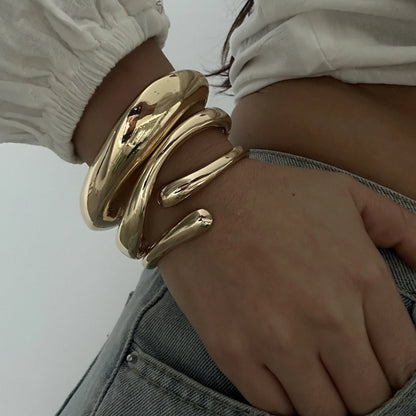Bold Sliver Geometric Cuff Bangles