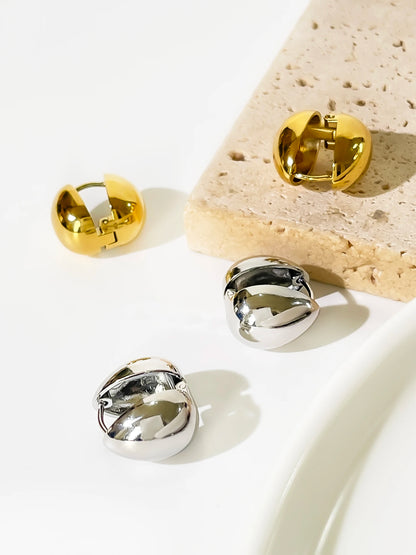 Minimalist Double-Faced Droplet Hoop Earrings