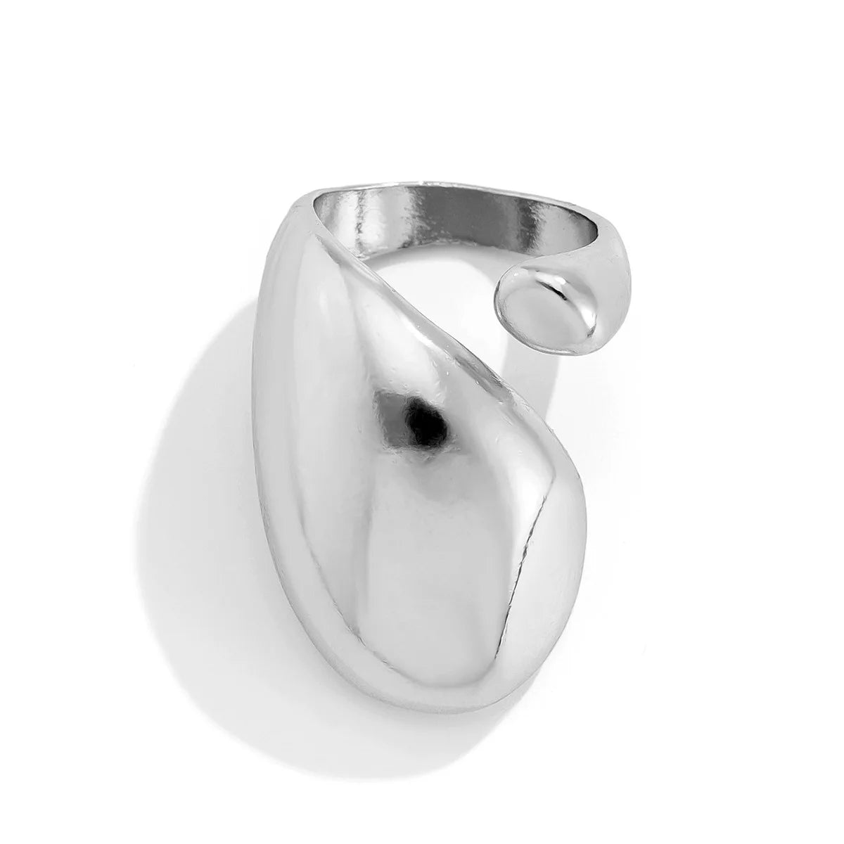 Bold Geometric Water Drop Open Ring