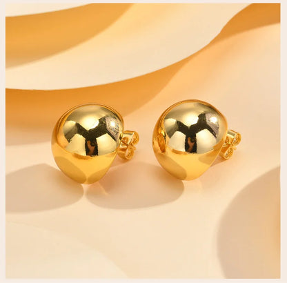 Half-Round Geometric Stud Earrings