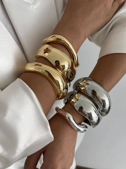 Irregular Metal Cuff Bangle
