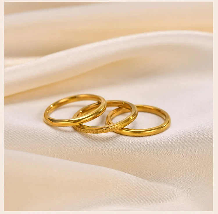 3 Stackable Thin Bague Finger Rings