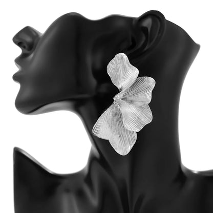 Floral Metal Stud Earrings