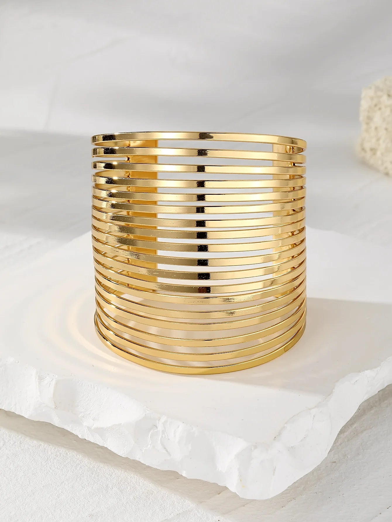 Bold Hollow Cuff Bangle