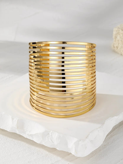 Bold Hollow Cuff Bangle