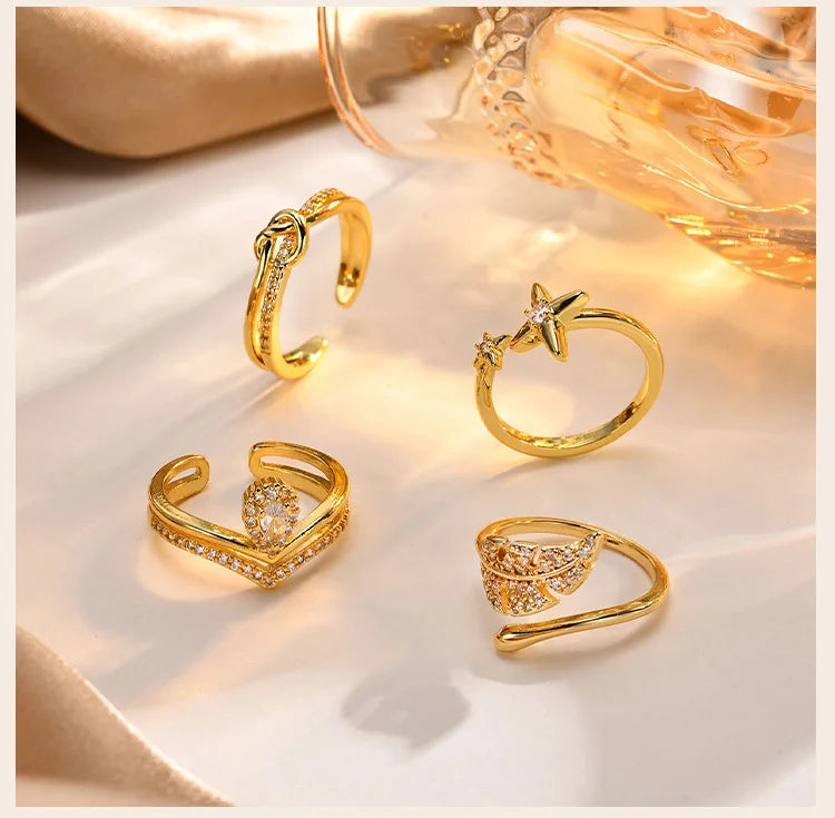 Four-Pointed Star Statement Ring