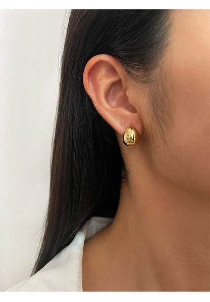 Minimalist Double-Faced Droplet Hoop Earrings