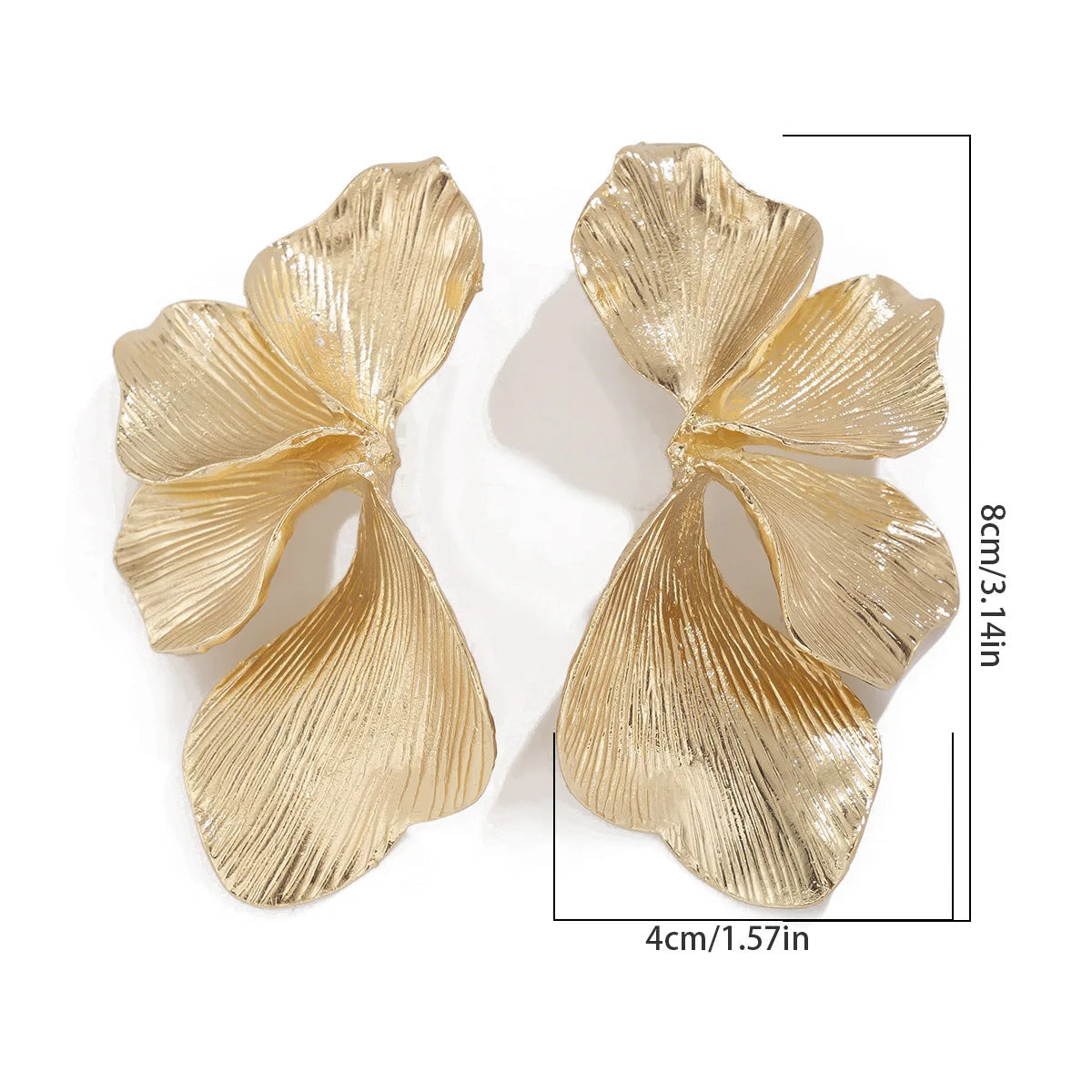 Floral Metal Stud Earrings