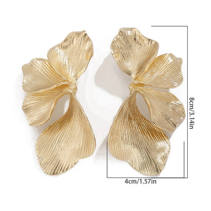 Floral Metal Stud Earrings