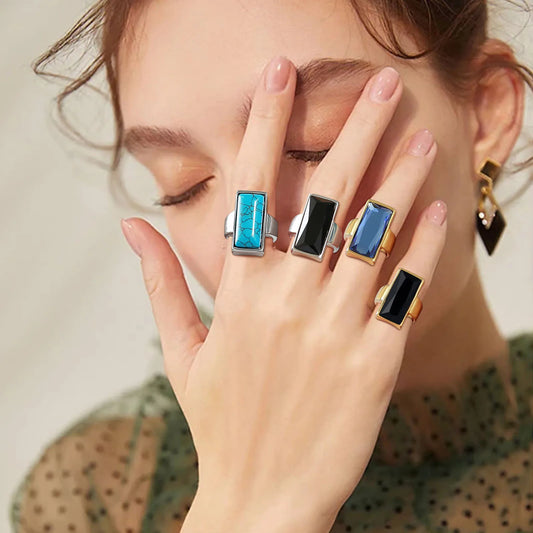 Turquoise Nature Stone Statement Ring
