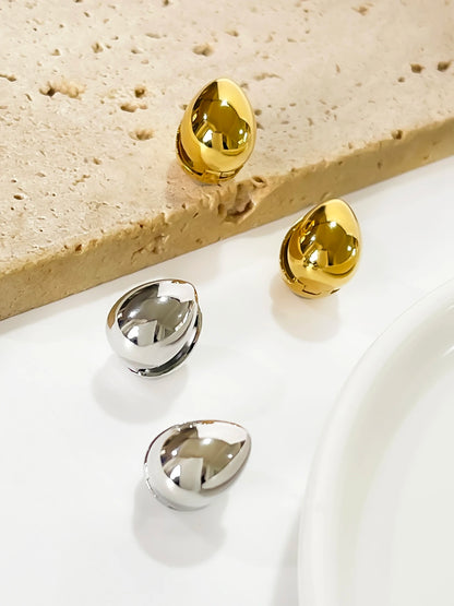 Minimalist Double-Faced Droplet Hoop Earrings
