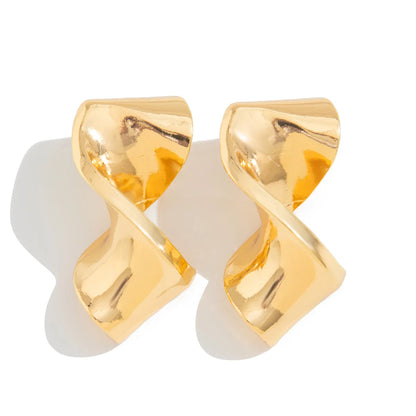 Irregular Geometric Metal Stud Earrings